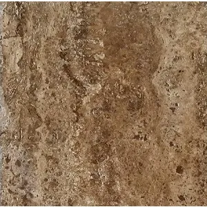 TRAVERTIN NOCHE - 30X30X1.2 cm, chituit și periat, cu textură fină și nuanțe calde de maro, ideal pentru pardoseli și placări elegante, interioare sau exterioare.