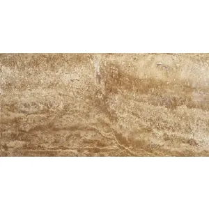 TRAVERTIN NOCHE - 30X60X1.2 cm, finisaj chituit și periat, tăiere Cross Cut, în nuanțe calde de maro, ideal pentru pardoseli și pereți interiori sau exteriori cu aspect natural și elegant.