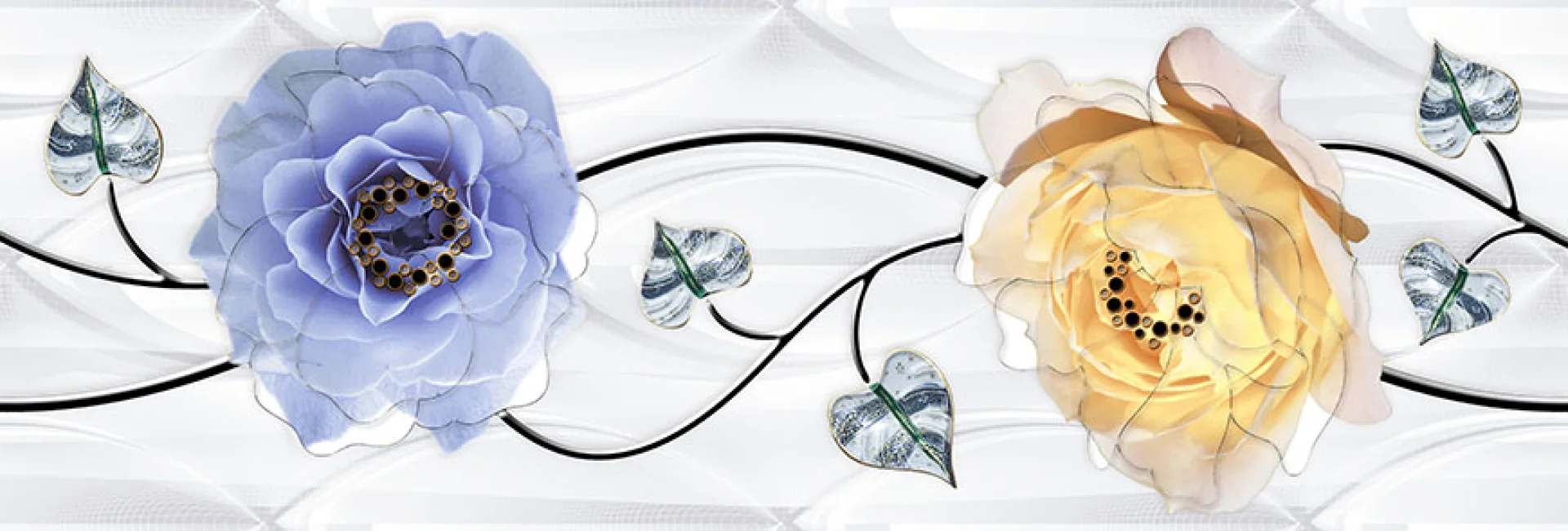 FAIANTA BOWL AQUA HL - 25X75 cm, ceramica glazurată, rectificata, lucioasă, aspect floral multicolor, ideală pentru interioare elegante.