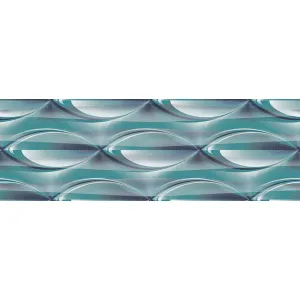 FAIANTA BOWL AQUA DK - 25X75 cm, ceramica glazurată, rectificata, suprafata lucioasa, în tonuri intense de turcoaz și gri, cu efect tridimensional, ideală pentru băi moderne cu personalitate.