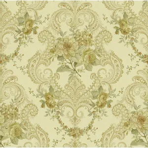 Tapet MAINZ GK 88346 – 53x1000 cm (5.3 m²/ rola), PVC, lavabil, model floral clasic, design baroc floral în tonuri calde, ideal pentru interioare elegante.