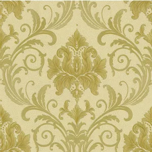 Tapet MAINZ GK 88360 – 53x1000 cm (5.3 m²/ rola), PVC, lavabil, model damasc auriu, design clasic și rafinat, perfect pentru decoruri elegante.