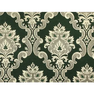Tapet GOLDEN 13806 – 53x1000 cm (5.3 m²/ rola), PVC, lavabil, model damasc clasic verde cu auriu, elegant, ideal pentru decoruri clasice și interioare nobile.