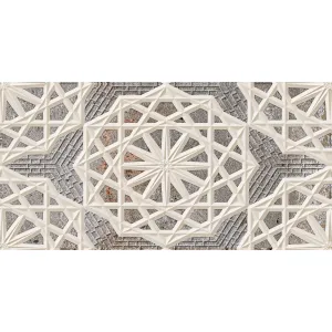 FAIANTA S CARTUJA HL - 30X60 cm, ceramica glazurată, pentru interior, rectificată, finisaj Sugar Finish, model geometric 3D, stil oriental-industrial, in nuante de gri si crem.