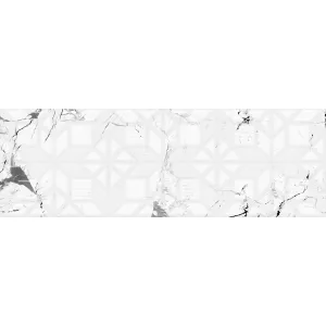 FAIANTA BLACK INK MARBLE AC-12369 HL1 - 25X75 cm, ceramică glazurată, suprafata lucioasă, rectificata, model geometric 3D pe fundal marmură albă cu vinișoare negre, pentru interior.