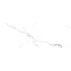 FAIANTA HARPER SATVARIO - 25X75 cm, ceramica glazurată, rectificata, lucioasă, pentru interior, aspect de marmură albă cu vinișoare gri, elegantă și rafinată.