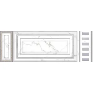 FAIANTA HARPER ROYAL DECOR - 25x75 cm, ceramica glazurată, rectificata, lucioasă, de interior, design clasic cu chenare elegante, ideala pentru accente decorative clasice si rafinate.