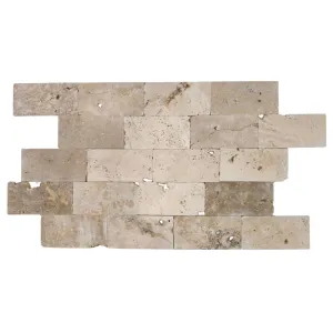 TRAVERTIN CLASSIC MIX - 15.2X30.5X1 cm, finisaj tumbled (antichizat), neșlefuit și nechituit, în nuanțe naturale de crem și bej, ideal pentru proiecte rustice și mediteraneene.